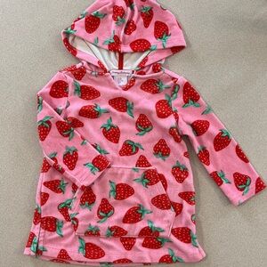 Tommy Bahama Toddler Pink & Red Strawberry Terry Cloth Beach Cover Up 18months